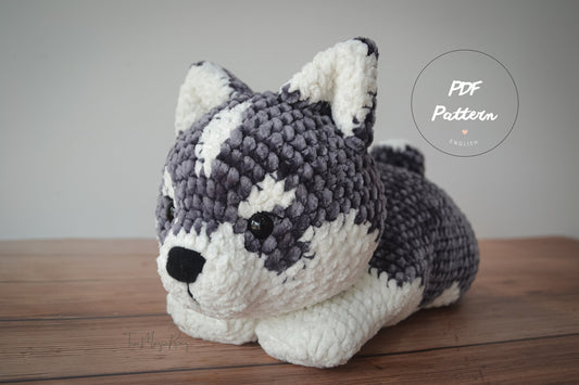 Crochet dog pattern : Little Archer the Husky | Amigurumi dog | English PDF pattern