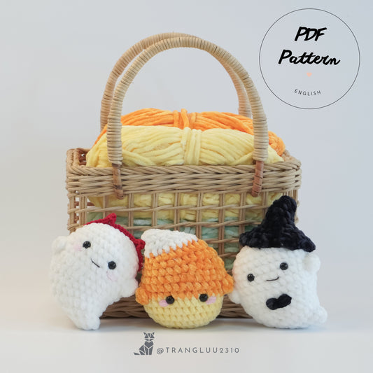 Crochet No Sew 2 in 1 Candy-Ghost Halloween Pattern | ENGLISH Pattern