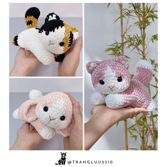 Crochet cat and bunny PATTERN bundle 3 in 1: Sweetie Fluffy | calico cat bunny | English PDF pattern